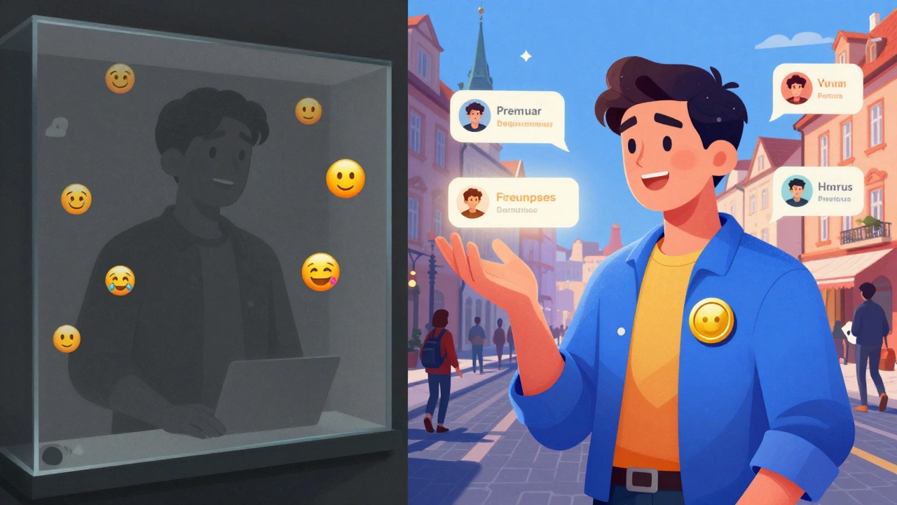 Contraste entre un utilisateur gratuit en noir et blanc et un utilisateur premium en couleurs vives avec badge doré.