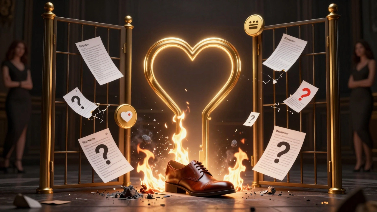 Une clé dorée en forme de cœur ouvre un monde d'intimité élite, loin des applications de rencontre ordinaires.