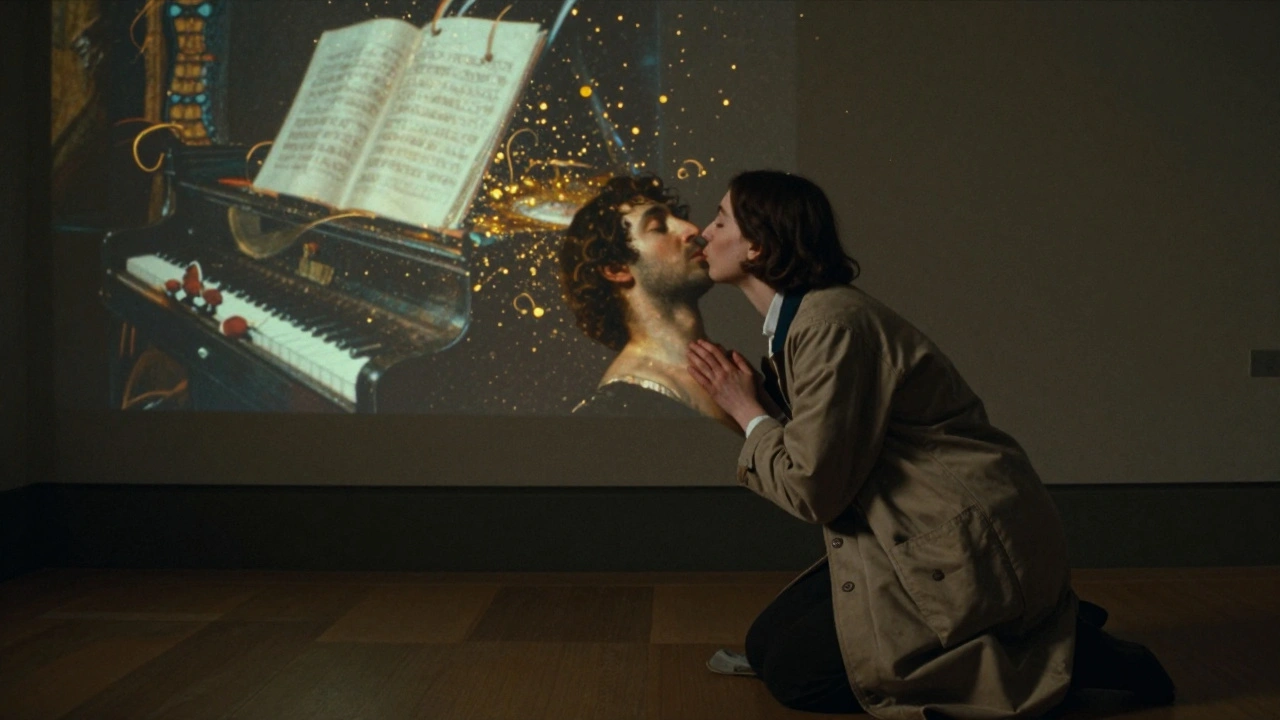 Une conservatrice du Louvre offre une expérience intime tandis que des techniques de peinture s'envolent en particules dorées.